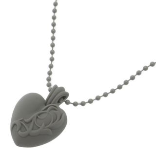 クロムハーツ(Chrome Hearts)のCHROME HEARTS クロムハーツ 23SS Silicone Rubber Heart Necklace シリコンラバー ハートネックレス グレー(ネックレス)