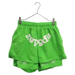 Sp5der Worldwide スパイダーワールドワイド OG Web Double Layer Short ウェブ ダブルレイヤー グラフィックプリント ショーツ ハーフパンツ グリーン(ショートパンツ)