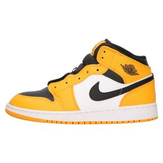 ナイキ(NIKE)のNIKE ナイキ AIR JORDAN 1 MID GS TAXI エアジョーダン1 ミッド タクシー ミッドカットスニーカー ブラック/オレンジ US6.5/24.5cm 554725-701(スニーカー)