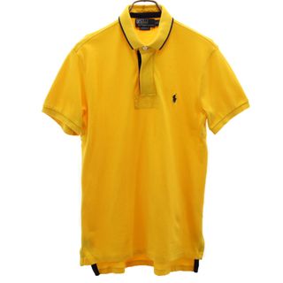 ポロバイラルフローレン 半袖 ラガーシャツ M イエロー Polo by Ralph Lauren 鹿の子地 メンズ(ポロシャツ)