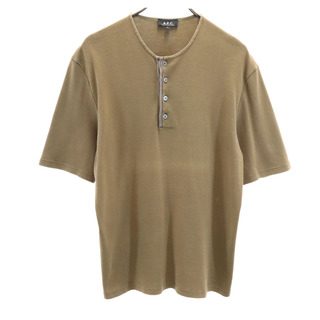 A.P.C - アーペーセー 日本製 半袖 ヘンリーネック Tシャツ 2 ブラウン A.P.C. メンズ