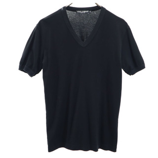 ドルチェアンドガッバーナ(DOLCE&GABBANA)のドルチェアンドガッバーナ イタリア製 半袖 Vネック Tシャツ 44 ブラック DOLCE&GABBANA メンズ(Tシャツ/カットソー(半袖/袖なし))