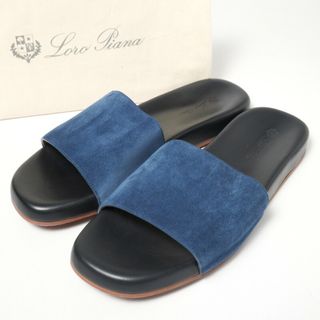 ロロピアーナ(LORO PIANA)の■未使用品■Loro Piana ロロピアーナ サンダル 靴 メンズ サイズ44（28.5cm相当）スエードレザー ブルー/ブラック イタリア製 ブランド古着【中古】20240411/GP6356(サンダル)