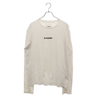 ジルサンダー(Jil Sander)のJIL SANDER ジルサンダー 23AW ロゴプリント クルーネック長袖Tシャツ ロングスリーブカットソー ホワイト J47GC0116(Tシャツ/カットソー(七分/長袖))