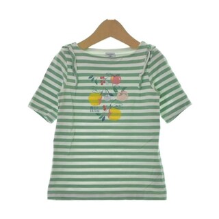 プチバトー(PETIT BATEAU)のPETIT BATEAU Tシャツ・カットソー 104 緑x白(ボーダー) 【古着】【中古】(Tシャツ/カットソー)