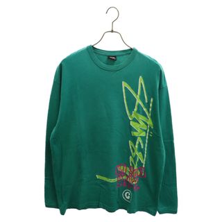 ステューシー(STUSSY)のSTUSSY ステューシー ロゴプリント長袖Tシャツ グリーン(Tシャツ/カットソー(七分/長袖))