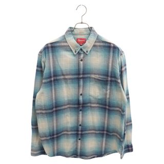 Supreme - SUPREME シュプリーム 23SS Shadow Plaid Flannel Shirt シャドーチェック ボタンダウン フランネル 長袖 シャツ ブルー/ホワイト