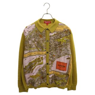 Supreme - SUPREME シュプリーム 23AW Silk Map Cardigan シルクマップ ニット 切り替え カーディガン マスタード