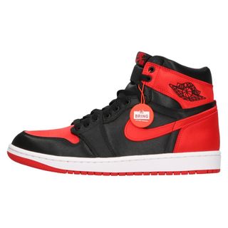 ナイキ(NIKE)のNIKE ナイキ WMNS AIR JORDAN 1 RETRO HI OG Satin Bred ウィメンズ エアジョーダン1 サテンブレッド ハイカットスニーカー ブラック/レッド US8.5/25.5cm FD4810-061(スニーカー)