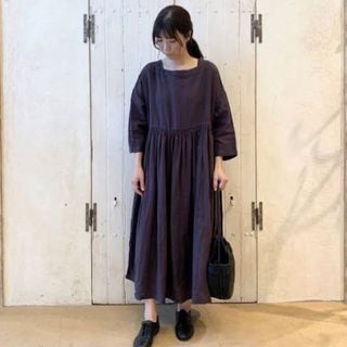 ネストローブ(nest Robe)のnest Robe ネストローブ / リネンギャザードウエストワンピース(ロングワンピース/マキシワンピース)