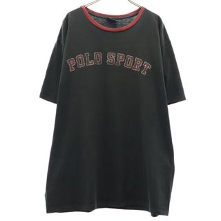 ポロスポーツ ロゴプリント 半袖 Tシャツ L ブラック POLO SPORTS メンズ(Tシャツ/カットソー(半袖/袖なし))