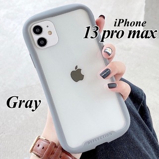 スマホケース クリア iPhone13promax グレー  iFace 風(iPhoneケース)