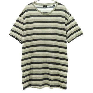 ディーゼル(DIESEL)のディーゼル ボーダー 半袖 Tシャツ XL グレー系 DIESEL メンズ(Tシャツ/カットソー(半袖/袖なし))