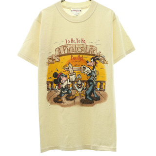 ディズニーランド 半袖 プリント Tシャツ S アイボリー系 Disneyland メンズ(Tシャツ/カットソー(半袖/袖なし))
