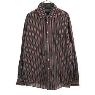 ポロジーンズカンパニー ストライプ 長袖 コットンシャツ M ブラック系×レッド POLO JEANS COMPANY RALPH LAUREN メンズ(シャツ)