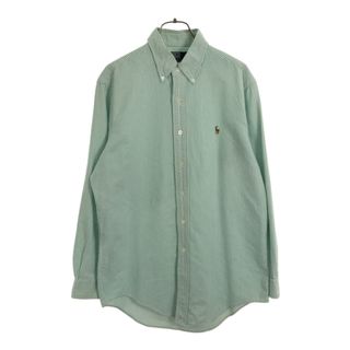 ポロバイラルフローレン ストライプ 長袖 ボタンダウンシャツ M ホワイト×グリーン Polo by Ralph Lauren メンズ(シャツ)