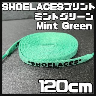 新品 120cm SHOELACES シューレース 平紐 靴紐 ミントグリーン⓵(スニーカー)
