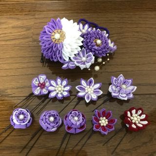 ハンドメイド☆つまみ細工☆簪(ヘッドドレス/ドレス)