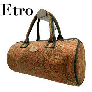 エトロ(ETRO)のETRO エトロ　s54 ナイロン　ハンドバッグ　総柄　ドラム型　ペイズリー(ハンドバッグ)