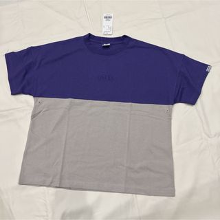 半袖Tシャツ⭐︎パープル×グレー⭐︎刺繍英字ロゴ⭐︎150センチ(Tシャツ/カットソー)