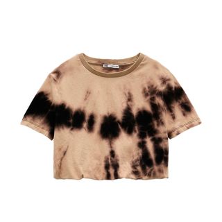 ザラ(ZARA)の【美品】ZARA ザラ タイダイ クロップド Tシャツ ミニ丈 半袖(Tシャツ(半袖/袖なし))