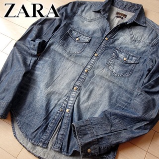 ZARA - 美品 (EUR)S ザラ ZARA MAN メンズ デニムシャツ