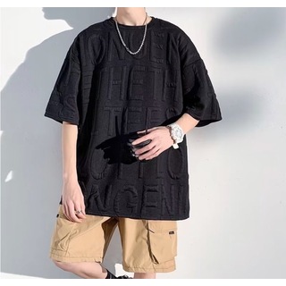 再入荷✨ワッフル　立体　Tシャツ　XL　メンズ　半袖　大きめ　ブラック　韓国(Tシャツ/カットソー(半袖/袖なし))