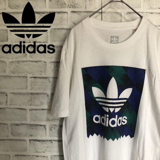 オリジナルス(Originals（adidas）)のadidas⭐️アディダスオリジナルス ビッグトレファイルTシャツ L 白×青緑(Tシャツ/カットソー(半袖/袖なし))