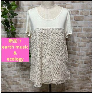 アースミュージックアンドエコロジー(earth music & ecology)の感謝sale❤️1762❤️新品✨earth music❤️ゆったり可愛トップス(カットソー(半袖/袖なし))