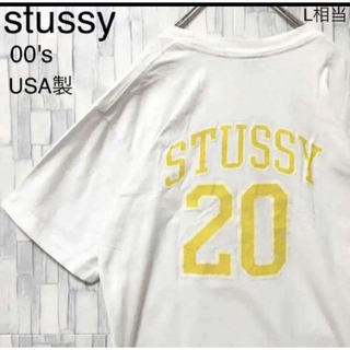 ステューシー(STUSSY)のオールド ステューシー 00s ホワイト 半袖 Tシャツ USA製 M 銀タグ(Tシャツ/カットソー(半袖/袖なし))