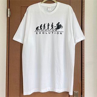 Tシャツ XXLサイズ メンズ レディース バイク おもしろ 進化論 ティシャツ(Tシャツ/カットソー(半袖/袖なし))