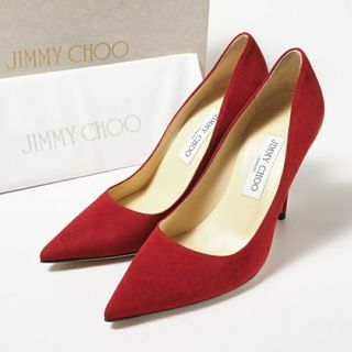 ジミーチュウ(JIMMY CHOO)の■未使用品■JIMMY CHOO ジミーチュウ 《ABEL》 スエードレザー パンプス 靴 サイズ37 (24cm相当)  ポインテッドトゥ レッド イタリア製 ブランド古着【中古】20240228/GP3495(ハイヒール/パンプス)