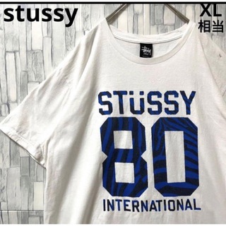 ステューシー(STUSSY)のステューシー 半袖 Tシャツ ビッグロゴ デカロゴ ホワイト サイズL 80ロゴ(Tシャツ/カットソー(半袖/袖なし))