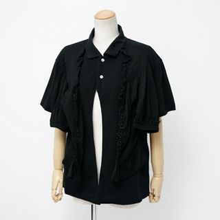 COMME des GARCONS コムデギャルソン AD2006 半袖 シャツ レディース サイズS コットン ブラック ブランド古着【中古】20240126/GP2385