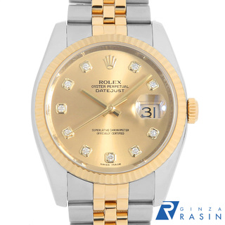 ロレックス(ROLEX)のロレックス デイトジャスト 10Pダイヤ 116233G シャンパン V番 メンズ 中古 腕時計(腕時計(アナログ))