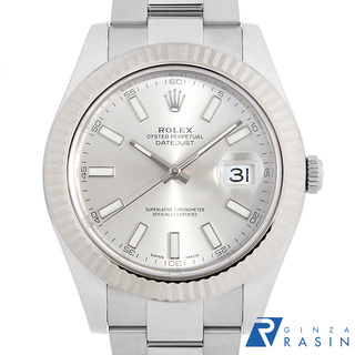 ロレックス(ROLEX)のロレックス デイトジャストII 116334 シルバー バー 3列 オイスターブレス ランダム番 メンズ 中古 腕時計(腕時計(アナログ))