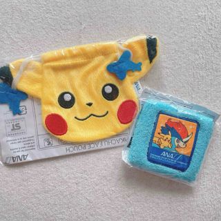 ポケモン - 【非売品】ANA機内おもちゃ2点　ピカチュウ　ポケモン　ポーチ　リストバンド