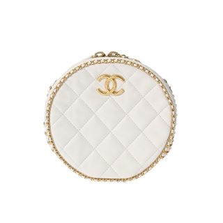 シャネル(CHANEL)のシャネル マトラッセ ラウンド チェーンショルダー ショルダーバッグ 白(ショルダーバッグ)