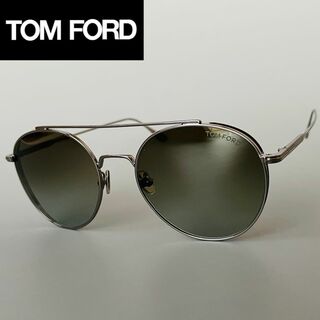 TOM FORD EYEWEAR - サングラス トムフォード ティアドロップ ガンメタ グリーンミラー ツーブリッジ