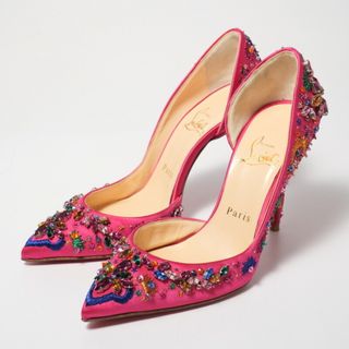 クリスチャンルブタン(Christian Louboutin)の■美品■ Christian Louboutin クリスチャンルブタン《Artifice》 サテン パンプス サイズ35.5（23.0cm相当) 靴 ビーズ ビジュー装飾 ピンク イタリア製 ブランド古着【中古】20240109/GP0791(ハイヒール/パンプス)