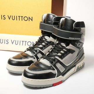 ルイヴィトン(LOUIS VUITTON)の■2019SS■LOUIS VUITTON ルイヴィトン Virgil Abloh ヴァージルアブロー ハイカットレザースニーカーLV Trainer LVトレイナーCL1118 サイズ6（25cm相当）モノグラム ロゴ 【中古】20240109/GP1115(スニーカー)