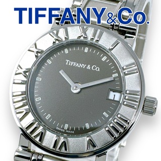 ティファニー(Tiffany & Co.)のティファニー アトラス ラウンド ブラック デイト レディース クォーツ 時計(腕時計)