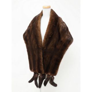 ■美品■最高級毛皮■デミバフミンク MINK ミンクファー 毛皮 大判 ファー ショール ティペット マフラー 襟巻 ストール ブラウン パーティー フォーマル ドレス コート 着物 振袖 和洋兼用 小物【中古】20240112/GP1619(ロングコート)