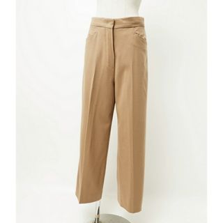 マックスマーラ(Max Mara)の■美品■MaxMara STUDIO マックスマーラステュディオ DENIS ハイウエスト ワイドパンツ レディース サイズ42 ウール センタープレス ブラウン イタリア製 ブランド古着【中古】20231214/GO9812(その他)