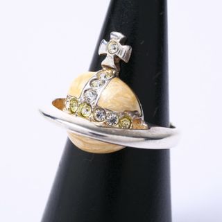 Vivienne Westwood ヴィヴィアンウエストウッド オーブ シルバー925 リング Mサイズ 指輪 スターリングシルバー ラインストーン アクセサリー ブランド古着【中古】20231214/GO9979