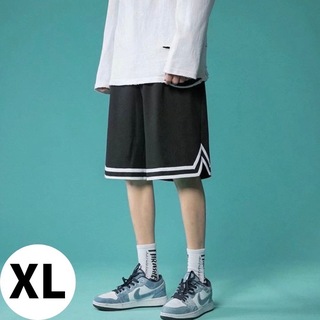 【新入荷！】XL　メンズ　短パン　ズボン　半ズボン　ボトムス　ブラック　黒　韓国(ショートパンツ)