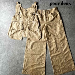 pour deux プルドゥ セットアップ リネン ワイドパンツ 大きいサイズ