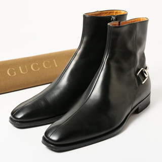 GUCCI グッチ ホースビット サイドジップブーツ 靴 メンズ サイズ38.5（24.5cm相当）ブラック イタリア製 20231201/GO8421(ブーツ)