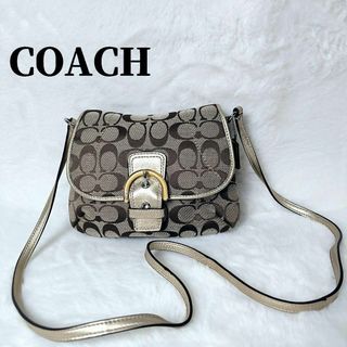 コーチ(COACH)の【極美品】コーチ シグネチャー フラップ ショルダーバッグ ソーホー(ショルダーバッグ)