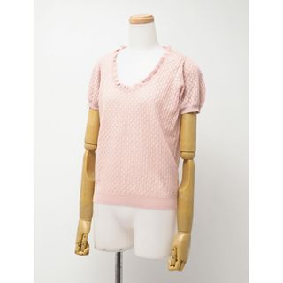 レッドヴァレンティノ(RED VALENTINO)の■美品■RED VALENTINO レッド レッドヴァレンティノ ニット セーター トップス レディース サイズL 半袖 ピンク イタリア製 ブランド古着【中古】20231207/GO9408(ニット/セーター)